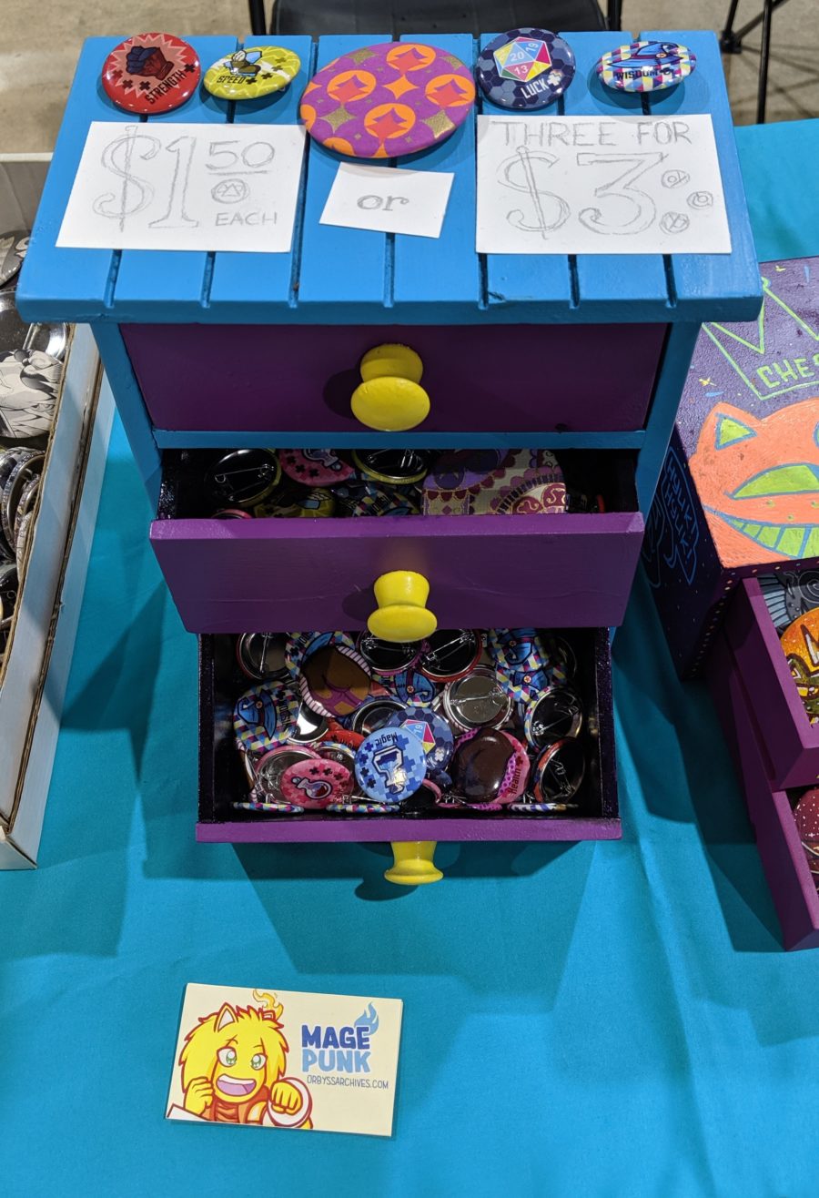 Ches★Shoppe button drawer at Otakufest 2019!