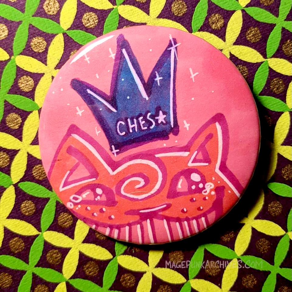 Pink Bishoujo Blue Crown Ches Star Button Day